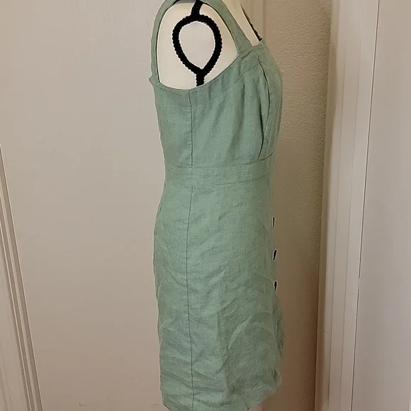 Ann Taylor Mint Green Button Accent Mini Dress - Sz 2 - Picture 5 of 9